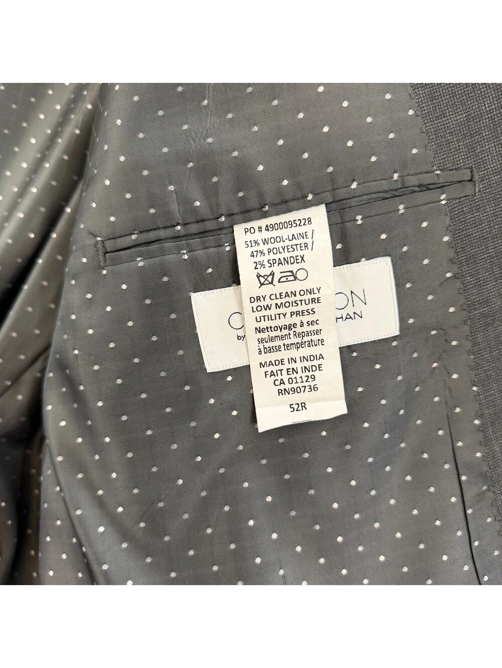 Collection by Michael Strahan 52R Gray Sport Coat Blazer Wool Blend Classic Fit